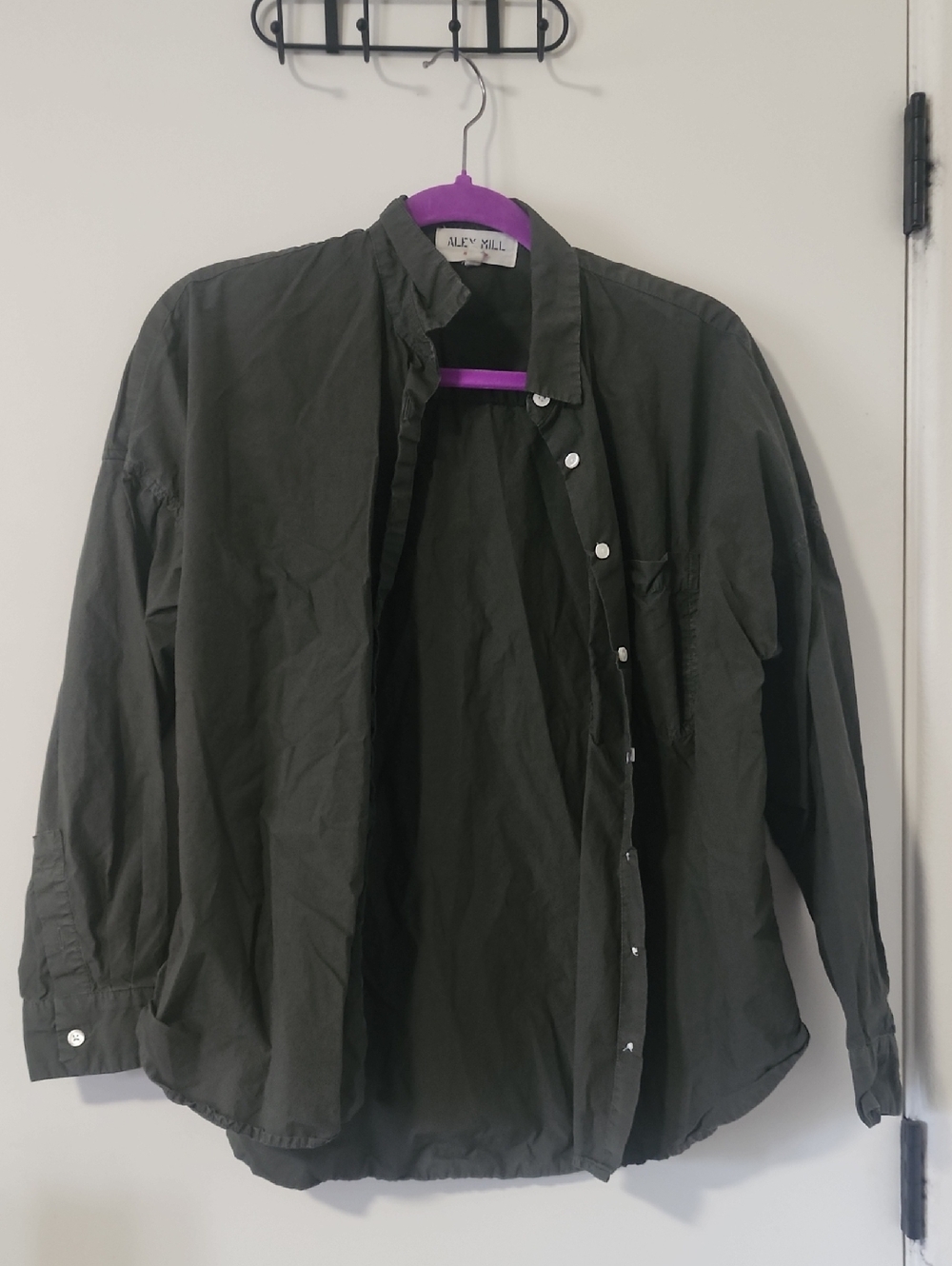 Alex Mill Olive Green Button-Down Shirt Jacket